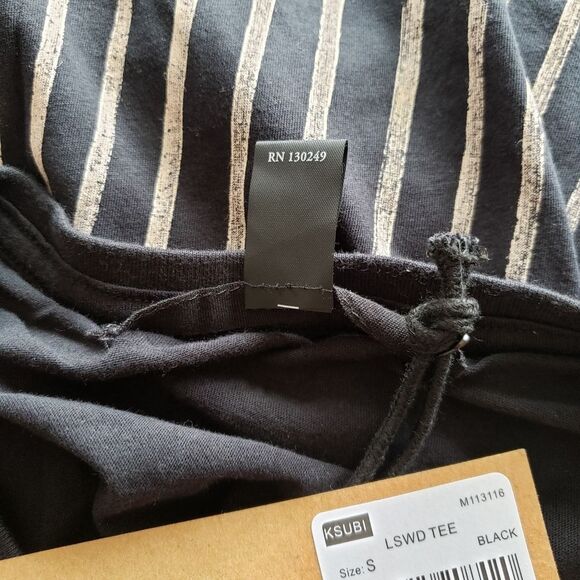 Ksubi LSWD Short Sleeve Graphic 100% Cotton Tee Shirt in Black - Picture 5 of 7